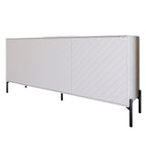 Тумба под телевизор с черными металлическими ножками LION Амарант 168x40x76,5 см Бетон Style/Белый (LION-043028)