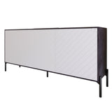 Тумба под телевизор с черными металлическими ножками LION Амарант 168x40x76,5 см Бетон темный/Белый (LION-043030)