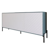 Тумба под телевизор с черными металлическими ножками LION Амарант 168x40x76,5 см Гранит серый/Белый (LION-043029)