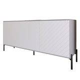 Тумба под телевизор с черными металлическими ножками LION Амарант 168x40x76,5 см Кашемир/Белый (LION-043023)