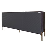 Тумба под телевизор с золотыми металлическими ножками LION Амарант 168x40x76,5 см Бетон темный/Графитовый (LION-043090)