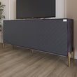 Тумба под телевизор с золотыми металлическими ножками LION Амарант 168x40x76,5 см Бетон темный/Графитовый (LION-043090)