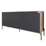 Тумба под телевизор с золотыми металлическими ножками LION Амарант 168x40x76,5 см Дуб сонома трюфель/Графитовый (LION-043082)