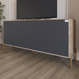 Тумба под телевизор с золотыми металлическими ножками LION Амарант 168x40x76,5 см Дуб сонома трюфель/Графитовый (LION-043082)