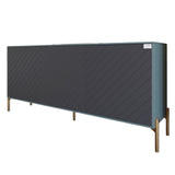 Тумба под телевизор с золотыми металлическими ножками LION Амарант 168x40x76,5 см Гранит серый/Графитовый (LION-043089)