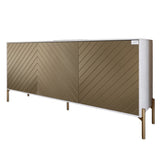 Тумба под телевизор с золотыми металлическими ножками LION Амарант 168x40x76,5 см Бетон Style/Перламутровый металлик (RAL-7048) 1680x400x765 (LION-043059)