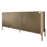 Тумба под телевизор с золотыми металлическими ножками LION Амарант 168x40x76,5 см Дуб Аппалачи/Перламутровый металлик (RAL-7048) 1680x400x765 (LION-043049)