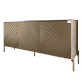 Тумба под телевизор с золотыми металлическими ножками LION Амарант 168x40x76,5 см Дуб сонома/Перламутровый металлик (RAL-7048) 1680x400x765 (LION-043052)