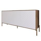 Тумба под телевизор с золотыми металлическими ножками LION Амарант 168x40x76,5 см Дуб Ливорно/Белый (LION-043066)