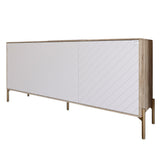 Тумба под телевизор с золотыми металлическими ножками LION Амарант 168x40x76,5 см Дуб сонома трюфель/Белый (LION-043068)