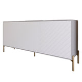 Тумба под телевизор с золотыми металлическими ножками LION Амарант 168x40x76,5 см Кашемир/Белый (LION-043069)