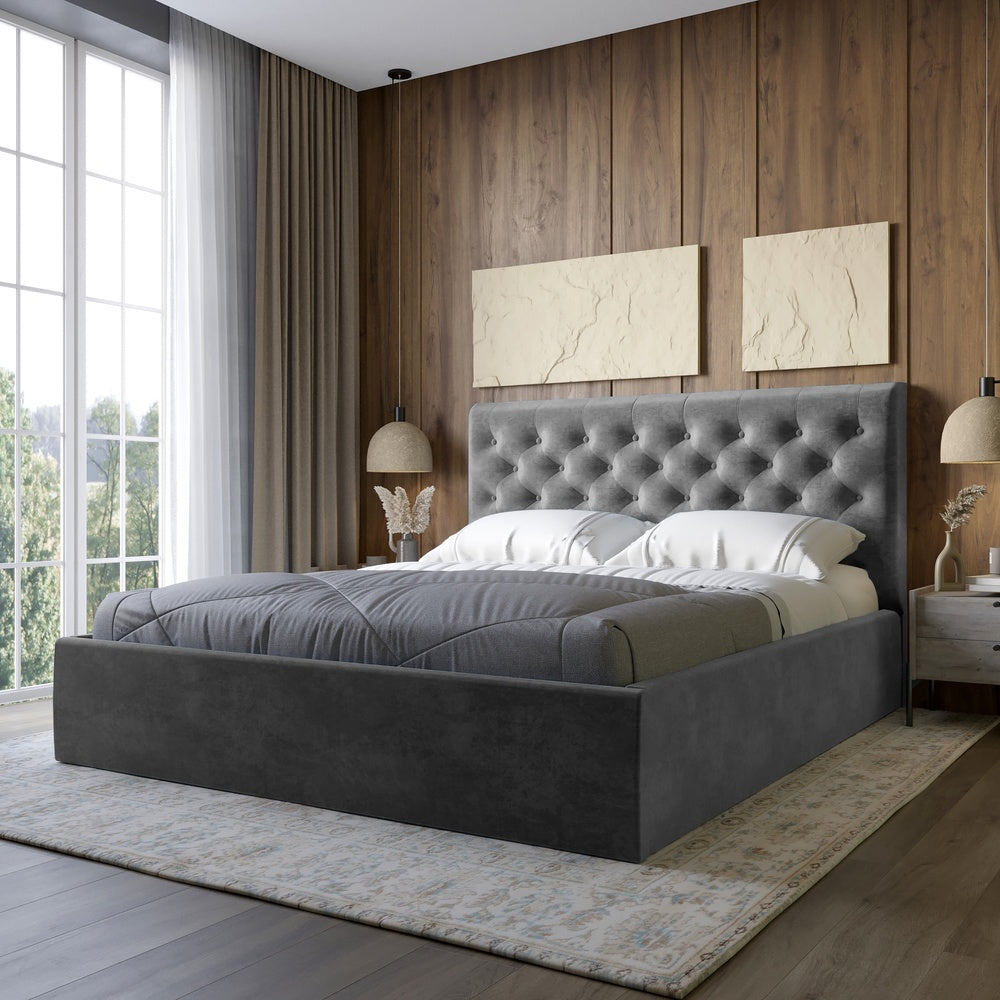 Двуспальная кровать с мягким изголовьем LION Аврора Лили 95 180х200 см (LION-041689)