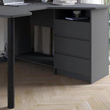 Геймерский компьютерный стол LION Буст угловой с ящиками Антрацит/Красный (LION-041464)