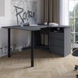 Геймерский компьютерный стол LION Буст угловой с ящиками Антрацит (LION-041449) ТОП