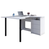 Геймерский компьютерный стол LION Буст угловой с ящиками Нимфея Альба (белый) (LION-041459) ТОП