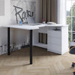 Геймерский компьютерный стол LION Буст угловой с ящиками Нимфея Альба (белый) (LION-041459) ТОП