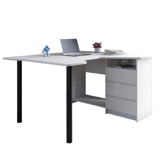 Геймерский компьютерный стол LION Буст угловой с ящиками Бетон Style (LION-041450)