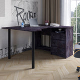 Геймерский компьютерный стол LION Буст угловой с ящиками Бетон темный (LION-041451)