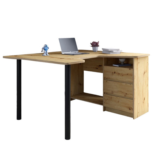 Геймерский компьютерный стол LION Буст угловой с ящиками Дуб Артизан (LION-041454)