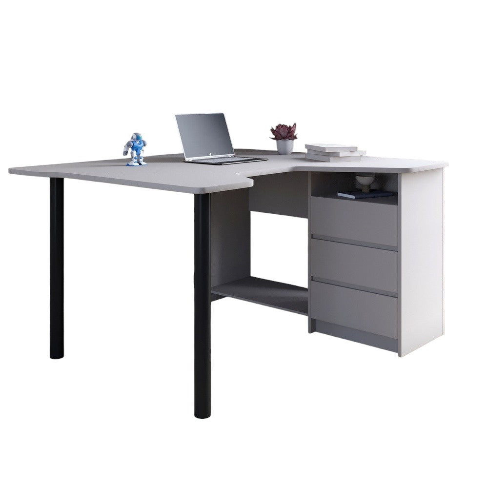 Геймерский компьютерный стол LION Буст угловой с ящиками Кашемир (LION-041458)