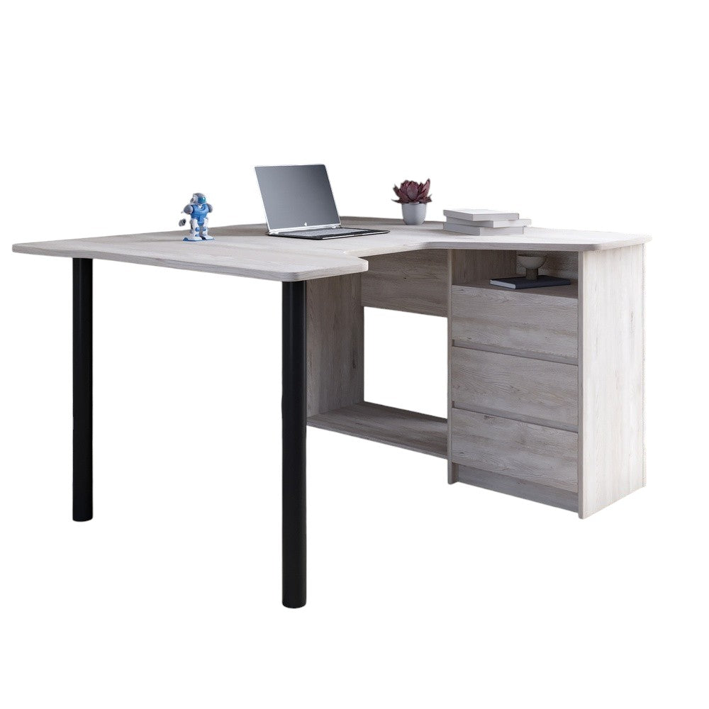 Геймерский компьютерный стол LION Буст угловой с ящиками Самоа Дымчатый (LION-041461)