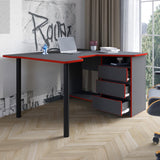 Геймерский компьютерный стол LION Буст угловой с ящиками Бетон Style (LION-041450)