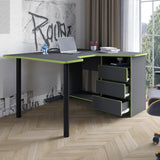 Геймерский компьютерный стол LION Буст угловой с ящиками Бетон Style (LION-041450)