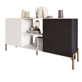 Комод открытый на золотых металлических ножках LION Грей Нимфея Альба/Асфальт (LION-042751)