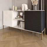 Комод открытый на золотых металлических ножках LION Грей Бетон Style/Асфальт (LION-042682)