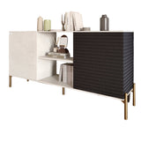 Комод открытый на золотых металлических ножках LION Грей Бетон Style/Асфальт (LION-042682)