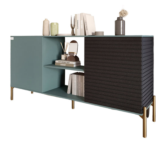 Комод открытый на золотых металлических ножках LION Грей Гранит серый/Асфальт (LION-042749)