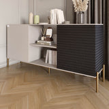 Комод открытый на золотых металлических ножках LION Грей Кашемир/Асфальт (LION-042750)