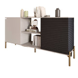 Комод открытый на золотых металлических ножках LION Грей Кашемир/Асфальт (LION-042750)