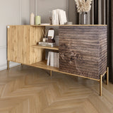 Комод открытый на золотых металлических ножках LION Грей Дуб Аппалачи/Дерево (LION-042777)