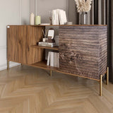 Комод открытый на золотых металлических ножках LION Грей Дуб Ливорно/Дерево (LION-042779)