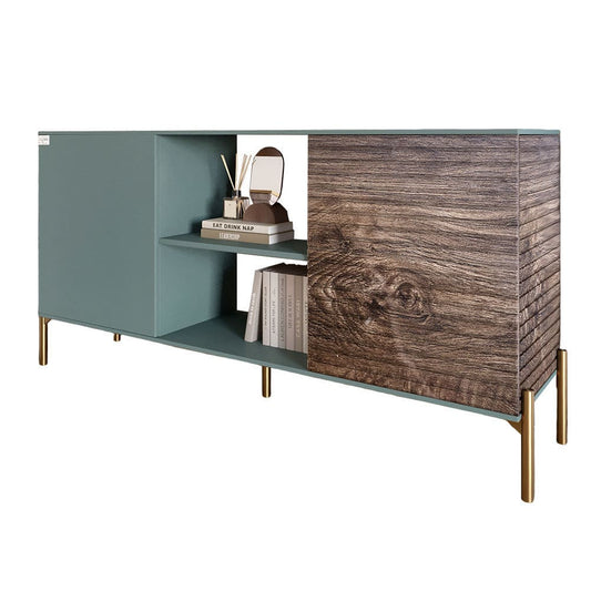 Комод открытый на золотых металлических ножках LION Грей Гранит серый/Дерево (LION-042776)