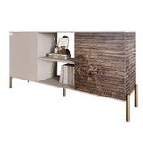 Комод открытый на золотых металлических ножках LION Грей Кашемир/Дерево (LION-042782)