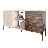 Комод открытый на золотых металлических ножках LION Грей Самоа дымчатый/Дерево (LION-042785)