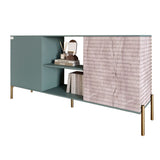 Комод открытый на золотых металлических ножках LION Грей Гранит серый/Камень (LION-042806)