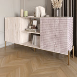 Комод открытый на золотых металлических ножках LION Грей Самоа дымчатый/Камень (LION-042801)