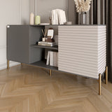 Комод открытый на золотых металлических ножках LION Грей Антрацит/Кашемир (LION-042847)