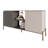 Комод открытый на золотых металлических ножках LION Грей Антрацит/Кашемир (LION-042847)