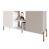 Комод открытый на золотых металлических ножках LION Грей Нимфея Альба/Кашемир (LION-042903)