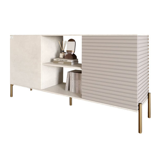 Комод открытый на золотых металлических ножках LION Грей Бетон Style/Кашемир (LION-042893)