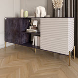 Комод открытый на золотых металлических ножках LION Грей Бетон темный/Кашемир (LION-042894)