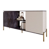 Комод открытый на золотых металлических ножках LION Грей Бетон темный/Кашемир (LION-042894)