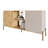 Комод открытый на золотых металлических ножках LION Грей Дуб Аппалачи/Кашемир (LION-042897)