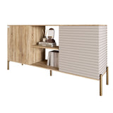 Комод открытый на золотых металлических ножках LION Грей Дуб Сонома трюфель/Кашемир (LION-042900)