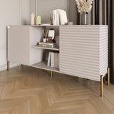 Комод открытый на золотых металлических ножках LION Грей Кашемир/Кашемир (LION-042902)