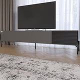 Тумба под телевизор на черных металлических ножках LION Грей Антрацит/Асфальт (LION-042472)